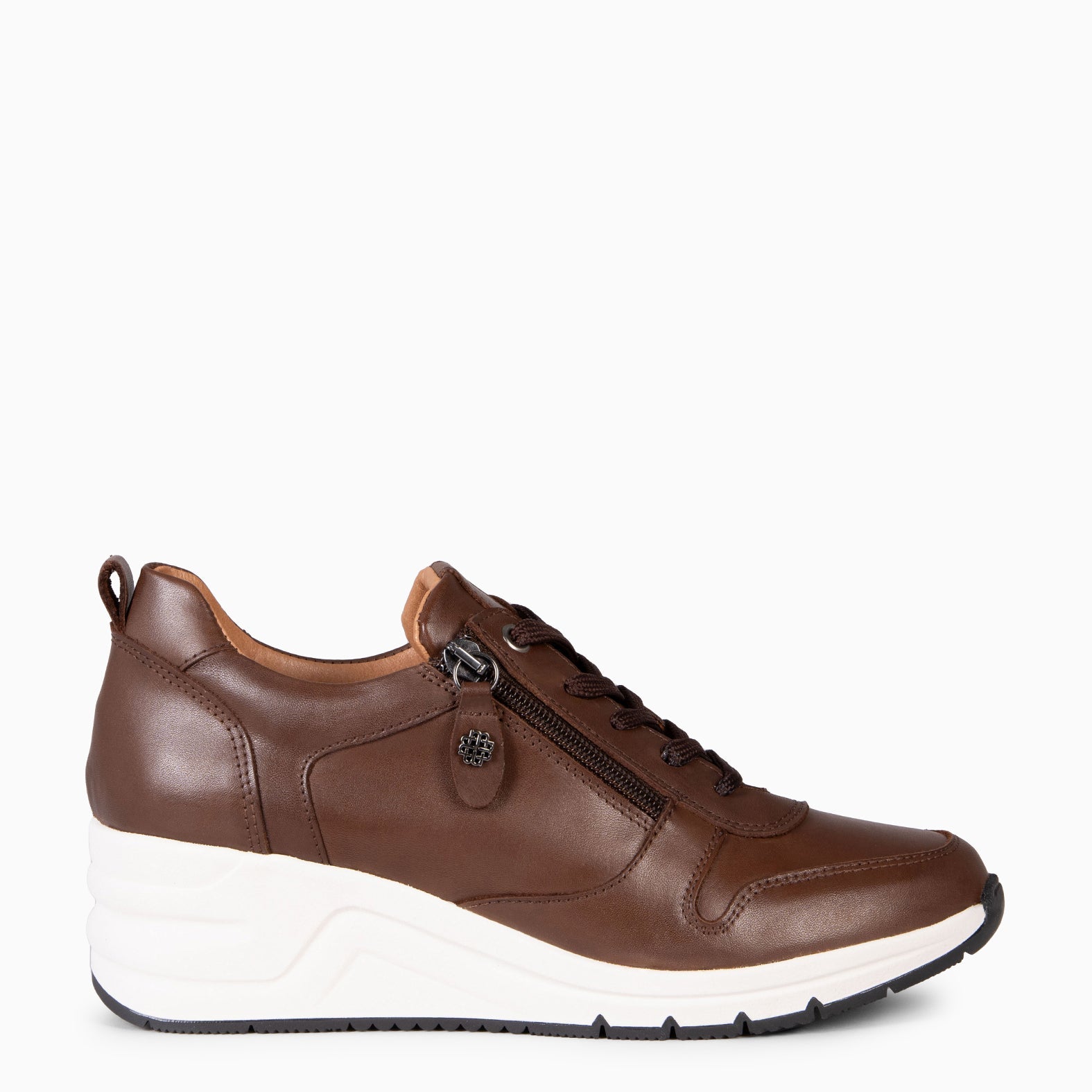 NIMES – Zapatillas deportivas con adorno cremallera MARRON