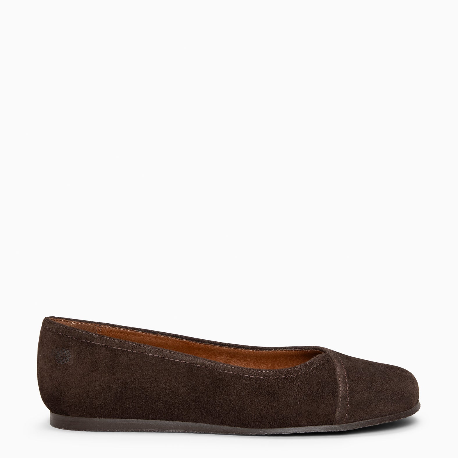PLUMA - Bailarina baresoft de serraje en MARRON