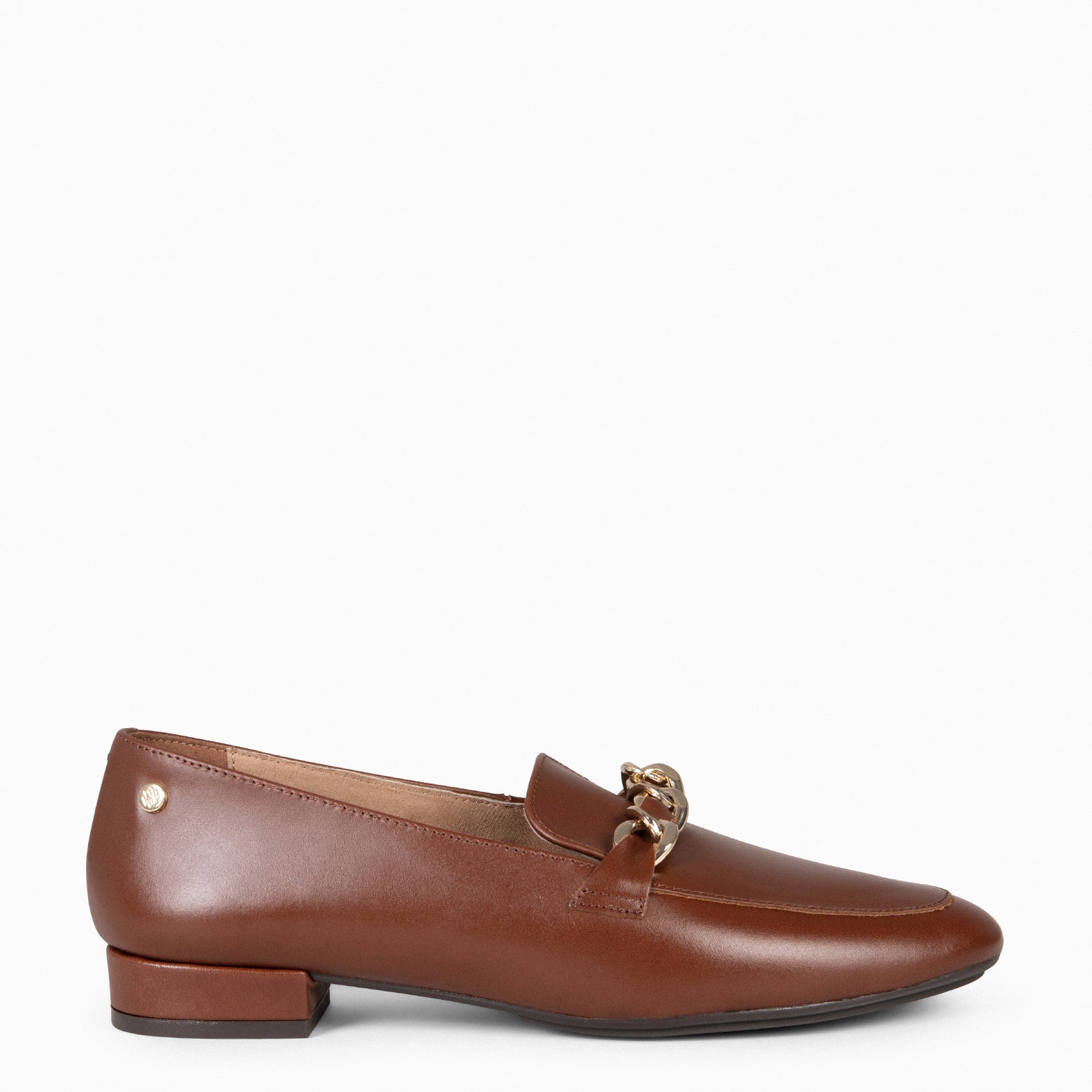 CHAIN – Mocasines planos con adorno metalizado MARRON