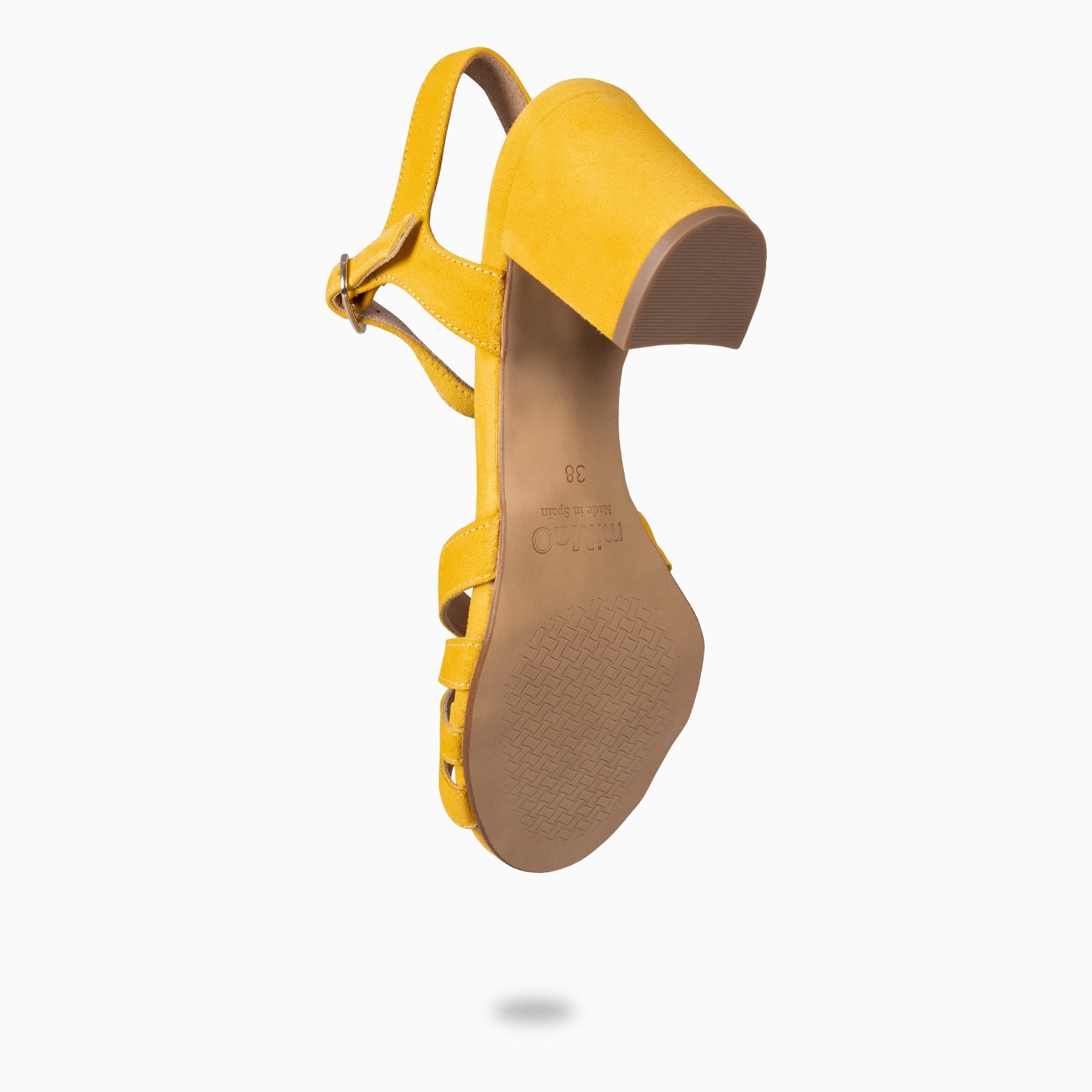 MUSA – Sandalias de Tacón ancho MOSTAZA