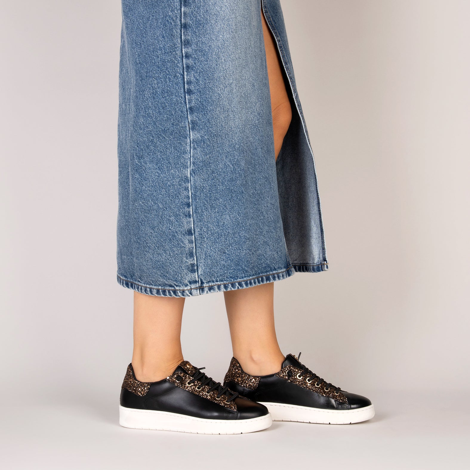 TOULOUSE - Zapatillas cordones elásticos NEGRO GLITTER