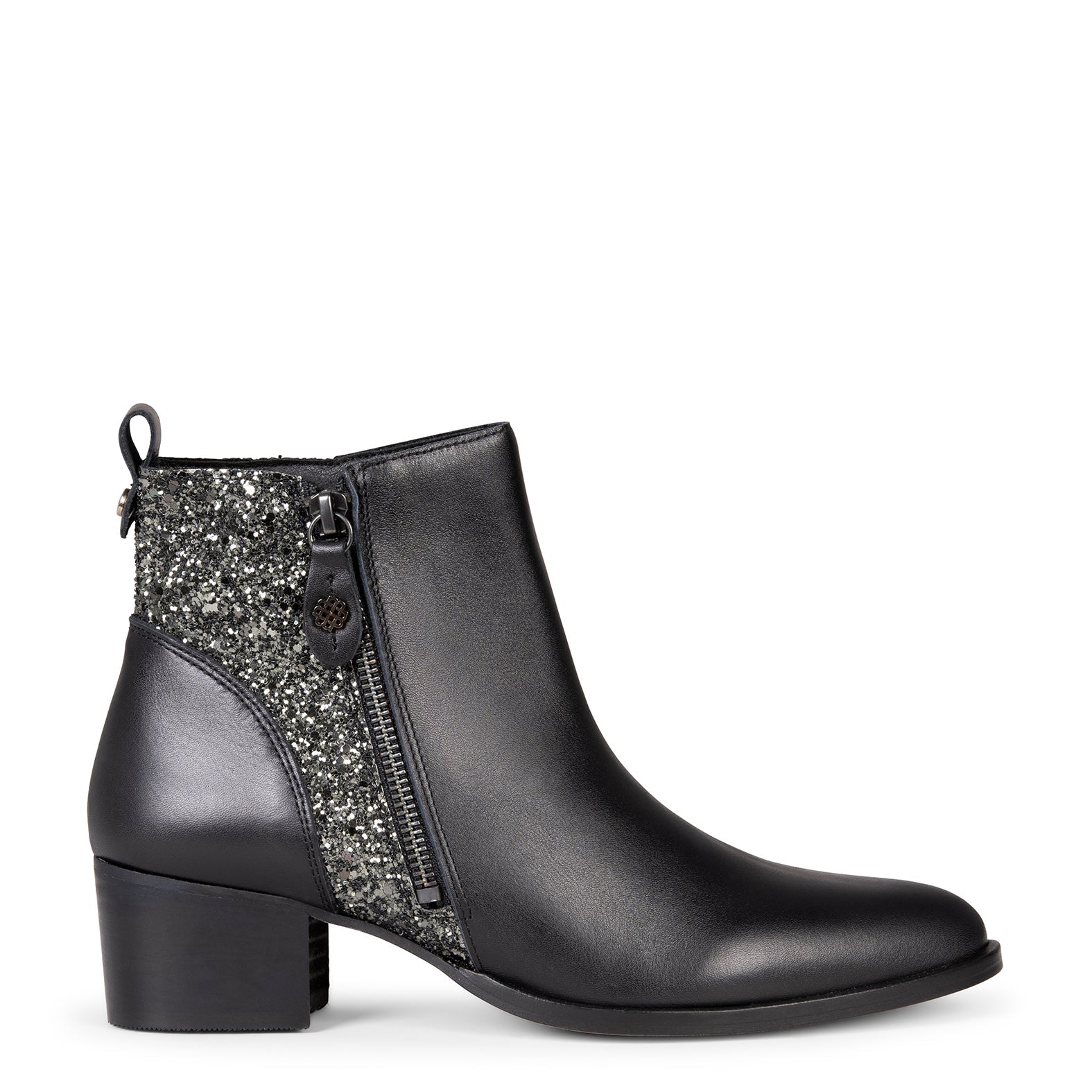 REBECA - Botines de tacón NEGRO GLITTER