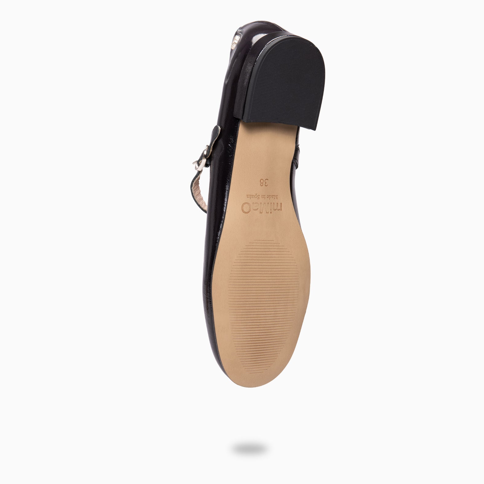 ZOE - Mercedita con tira en piel de charol NEGRO