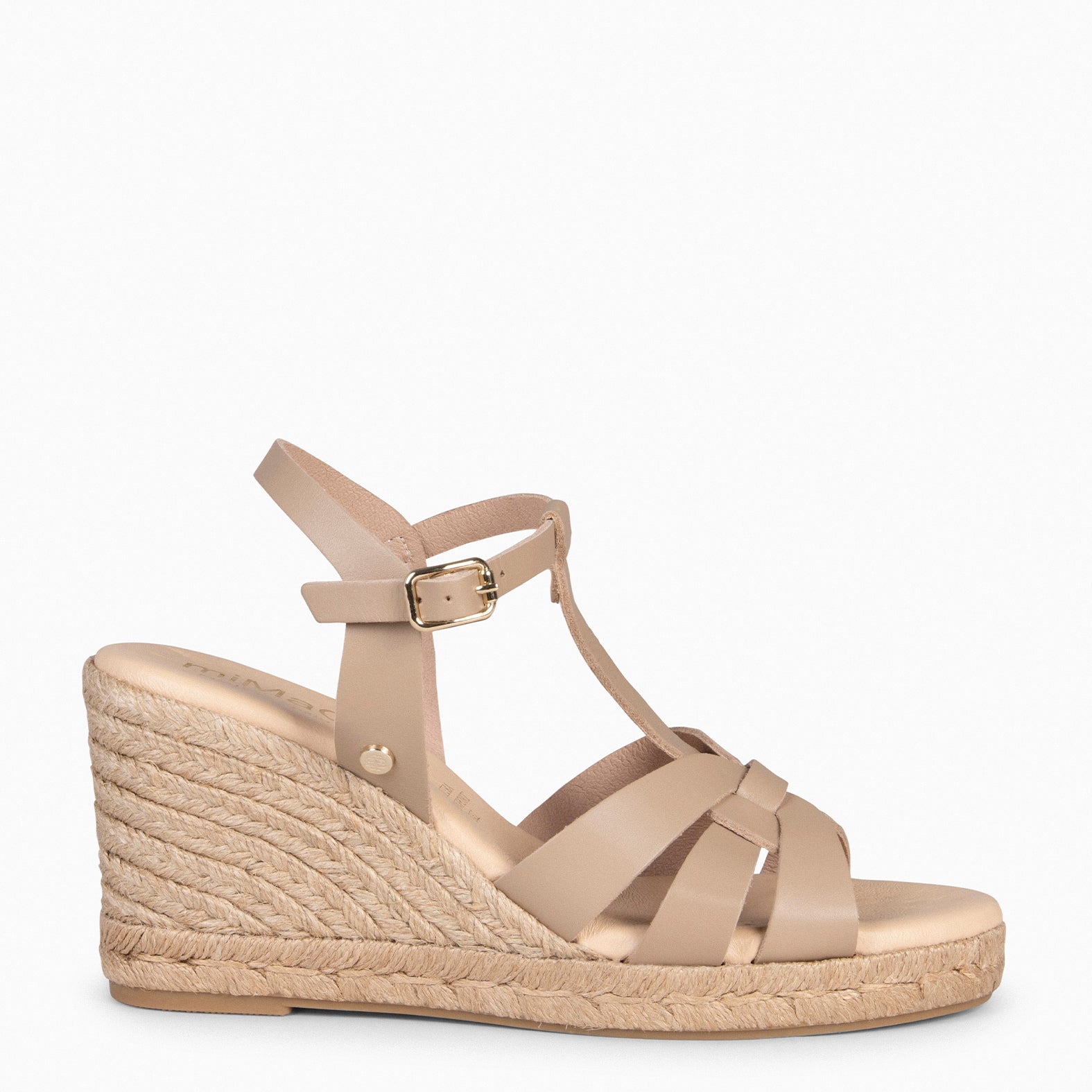 VALERIA - Sandalias de esparto con tiras TAUPE