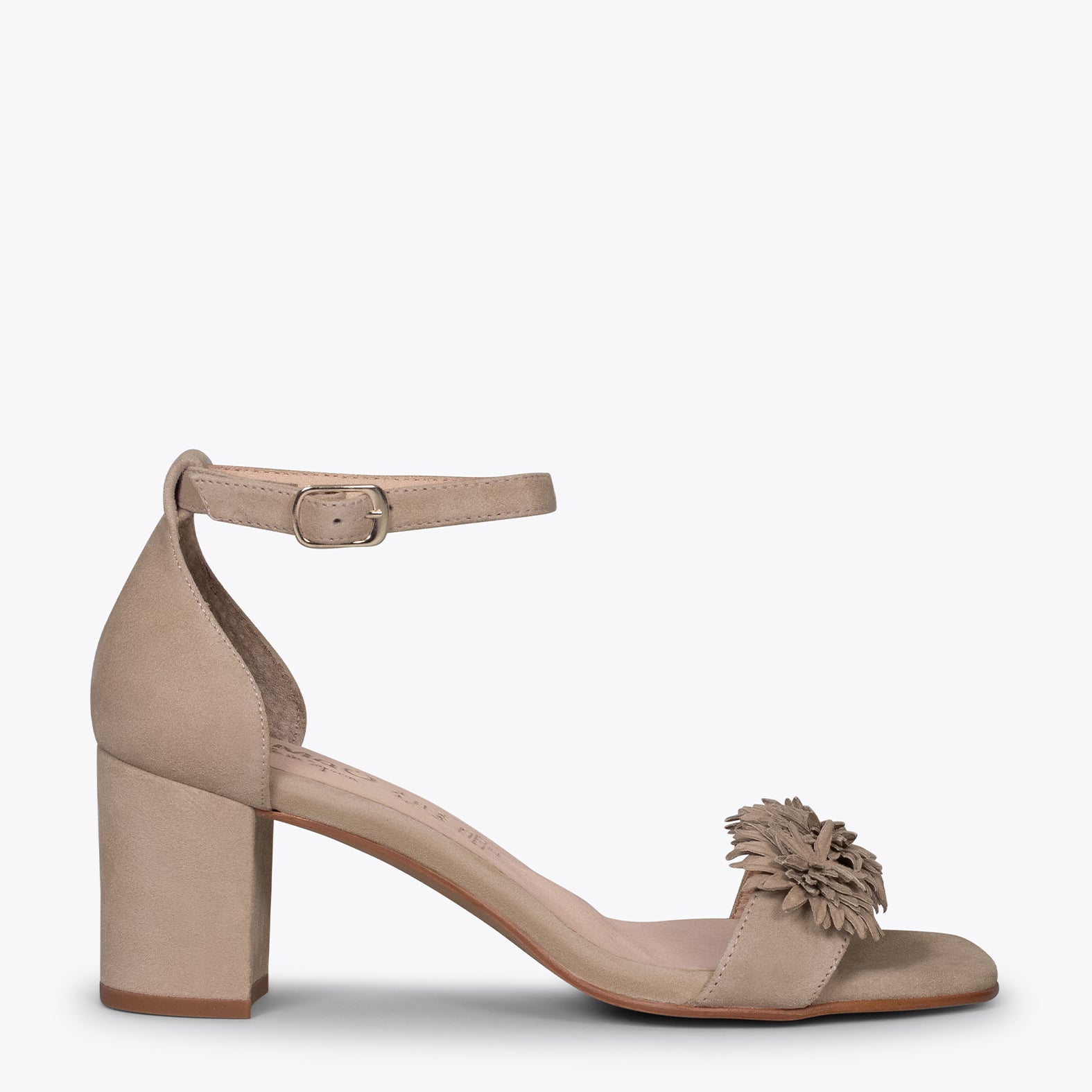 ZINNIA - Sandalias de fiesta con flores CAMEL