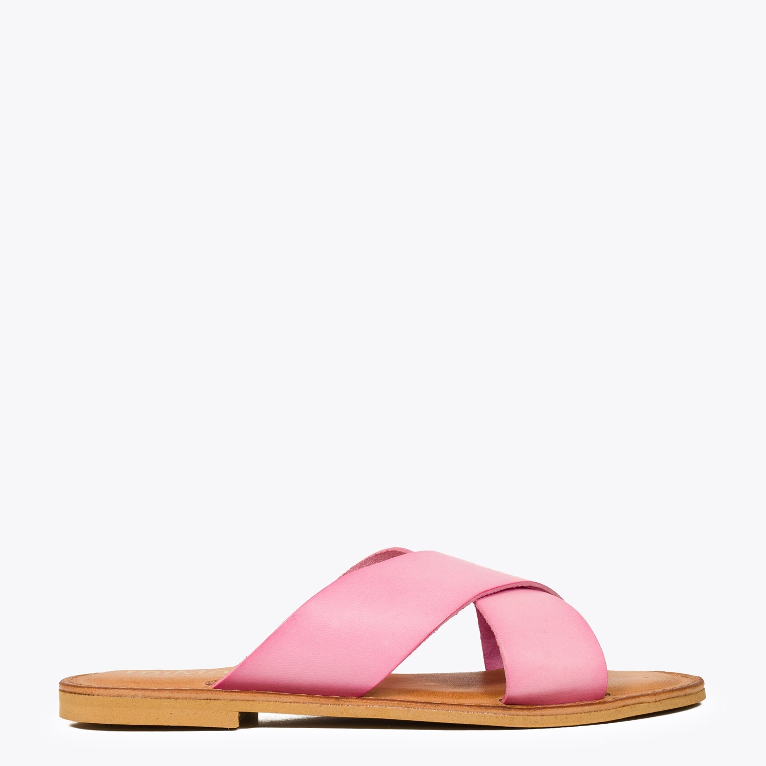 CHANCLA – Sandalia plana cruzada ROSA