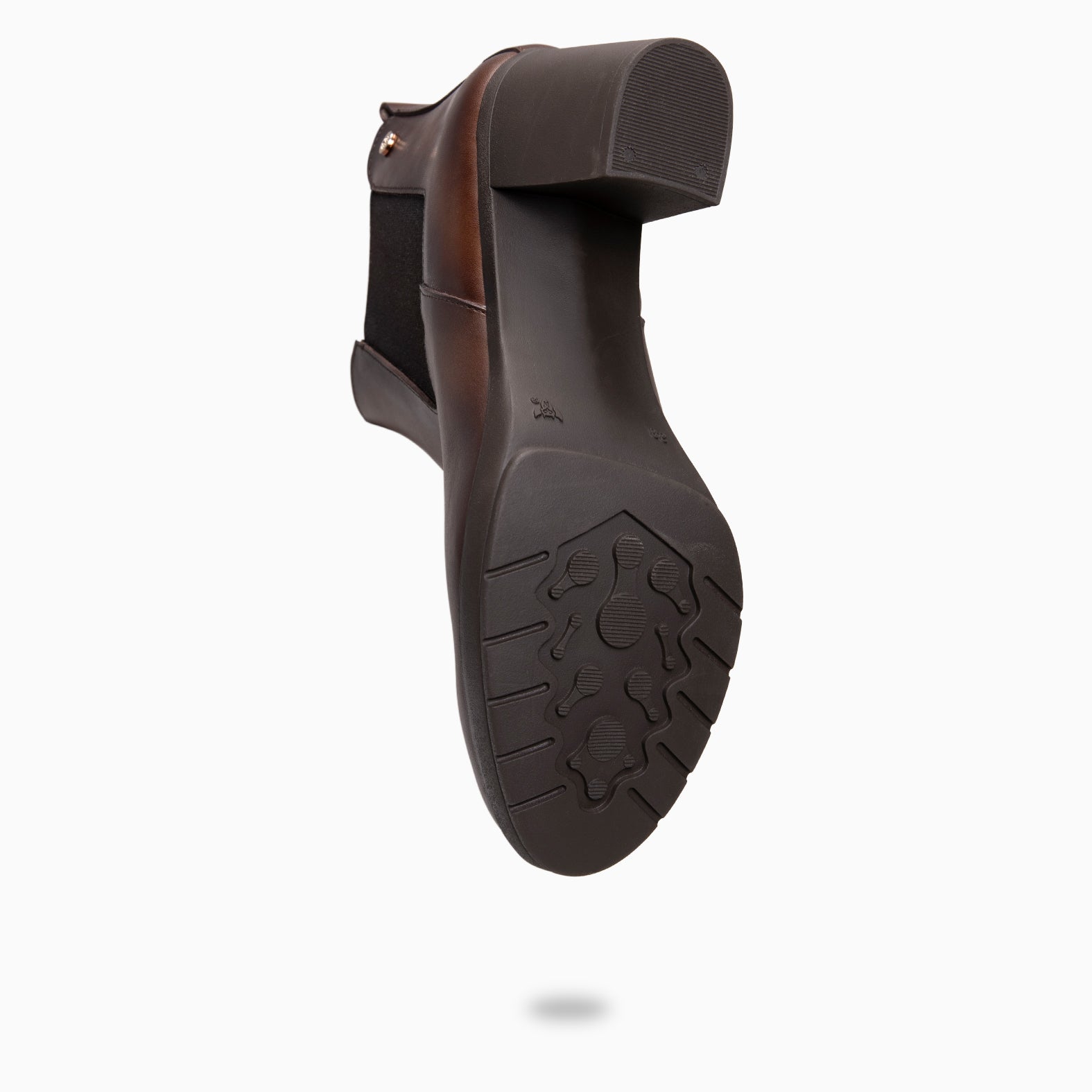 SABRINA – Botin de tacón alto con elástico lateral CAMEL
