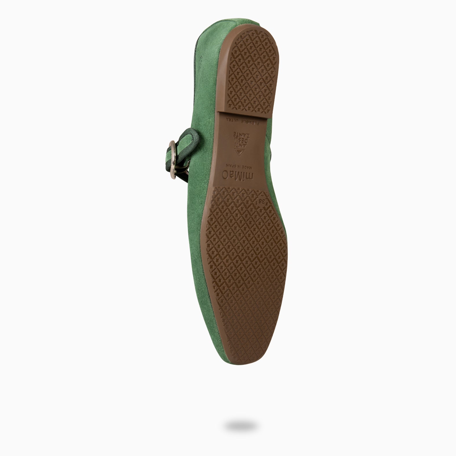 CLARA - Mercedita con puntera cuadrada VERDE